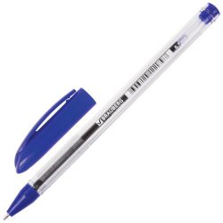 Ручка шариковая масляная BRAUBERG "Rite-Oil", СИНЯЯ, корпус прозрачный, узел 0,7 мм, линия письма 0,35 мм, 141702