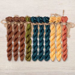 НМул-ИМЦ169-2282-5 Набор ниток OwlForest для схем «Индейские мотивы» (ПНК) 5 цветов «Цапля» 28 каунт в 2 нити