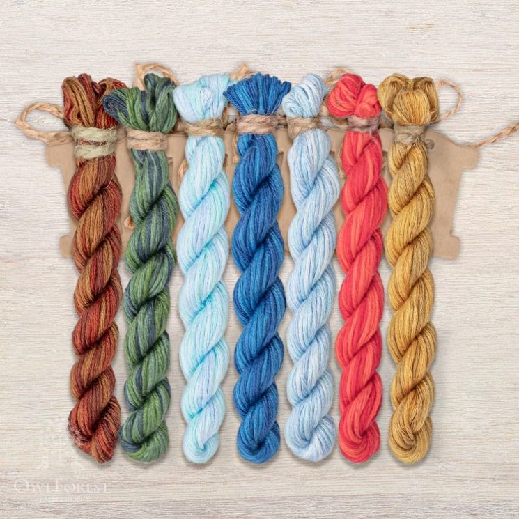 Набор ниток OwlForest для схемы «Летучий корабль. Ночь» (ПНК) 40 каунт в 1 нить НМул-ЛКН157-2401