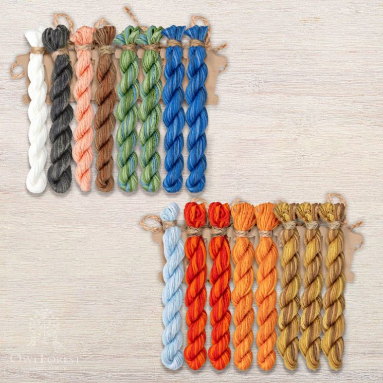 Набор ниток OwlForest для схемы «Конек-горбунок» (ПНК) 28 каунт в 3 нити НМул-КГ76-2283