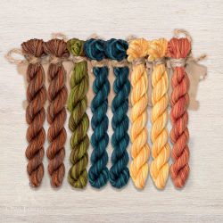 НМул-ИМЦ169-2322-5 Набор ниток OwlForest для схем «Индейские мотивы» (ПНК) 5 цветов «Цапля» 32 каунт в 2 нити