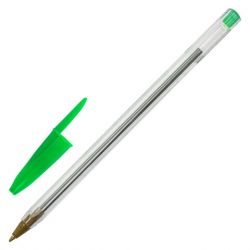 Ручка шариковая STAFF "Basic Budget BP-04", ЗЕЛЕНАЯ, линия письма 0,5 мм, с штрихкодом, 143871