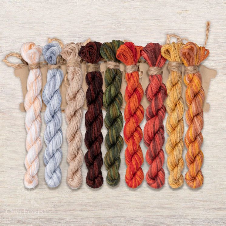 Набор ниток OwlForest для схемы «Маленький лесной народец. Поганочки» (DMC) универсальный НМул-МЛНП174-3322 