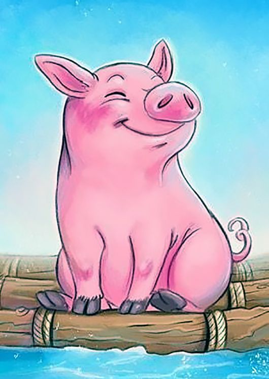 Ag 2293 Алмазная мозаика Гранни "Свинка путешественница"