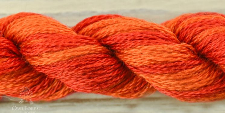 3501 Нитки ручного окрашивания OwlForest на основе DMC, пасма 8 метров Красный марс