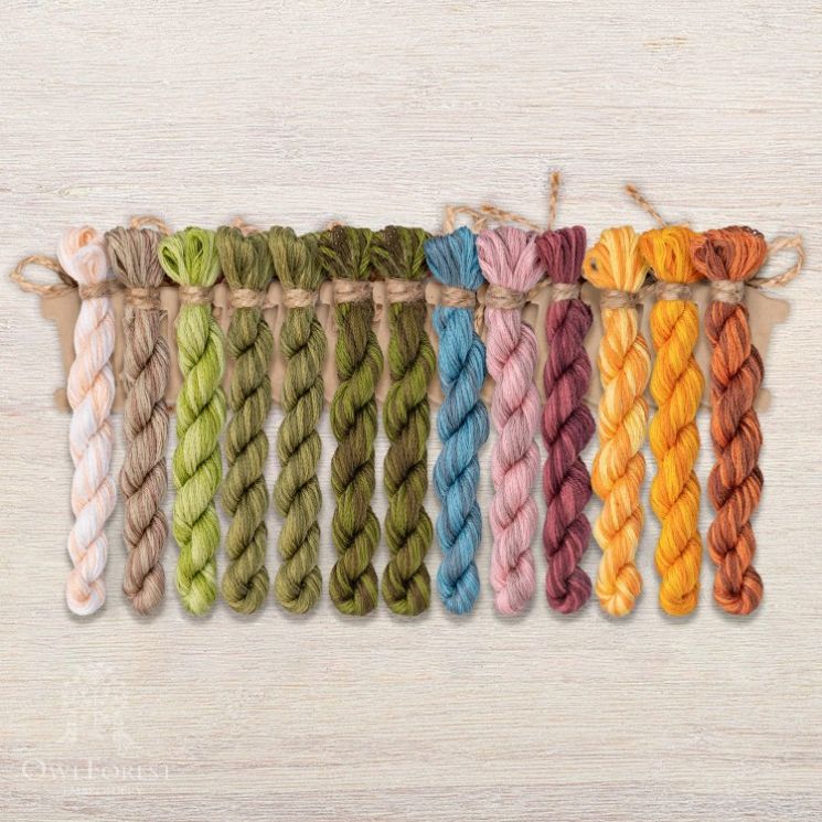 Набор ниток OwlForest для схемы «Северное лето» (DMC) 32, 36 каунт в 2 нити НМул-СЛ019-3322