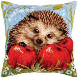 5271 "Ежик и яблоки" подушка для вышивания Collection D'Art 