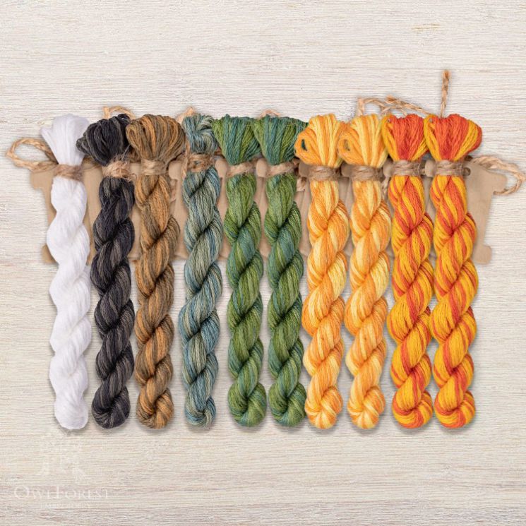 Набор ниток OwlForest для схемы «Облепиховое лето» (DMC) 28 каунт в 3 нити НМул-ОЛ137-3283