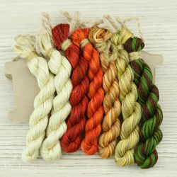 НМул-Мух-3283 Набор ниток OwlForest для схемы «Мухоморчики» (DMC) 28 каунт в 3 нити