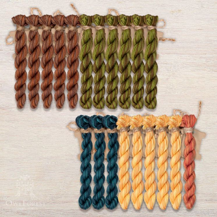  Набор ниток OwlForest для схем «Индейские мотивы» (ПНК) 5 цветов «Змей» 28 каунт в 2 нити НМул-ИМЗ173-2282-5