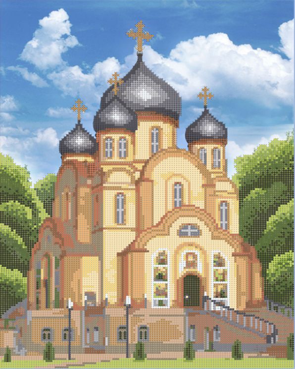 КБ-355 Схема для вышивания бисером ТМ Наследие "Храм Сергия Радонежского"