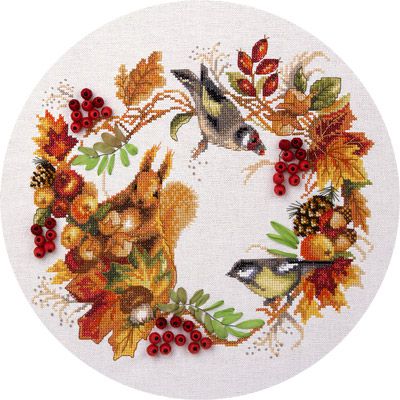  Набор для вышивания крестом PANNA "Осенний венок" ПС-1615