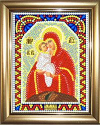 ИМРА5-090 Алмазная мозаика ТМ НАСЛЕДИЕ с рамкой "Почаевская икона Божией Матери"