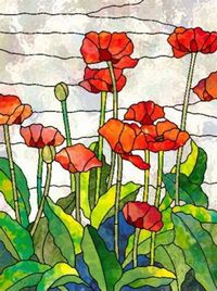 Алмазная мозаика Милато "Маки, витраж" N-194