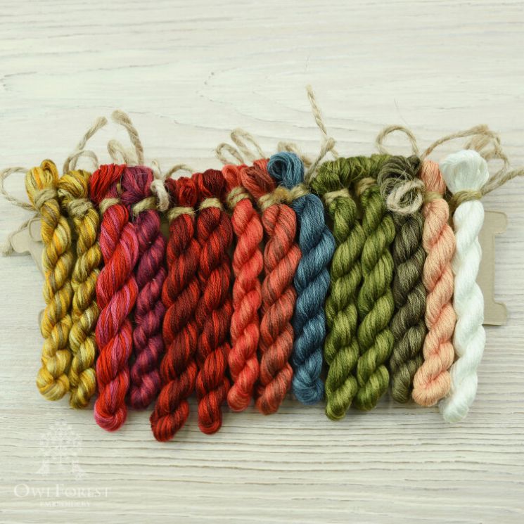 НМул-НС-3362 Набор ниток OwlForest для схемы «Новогодний семплер» (DMC) 36 каунт в 2 нити