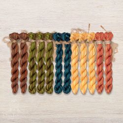 НМул-ИМЯ171-2283-5 Набор ниток OwlForest для схем «Индейские мотивы» (ПНК) 5 цветов «Ящерицы» 28 каунт в 3 нити