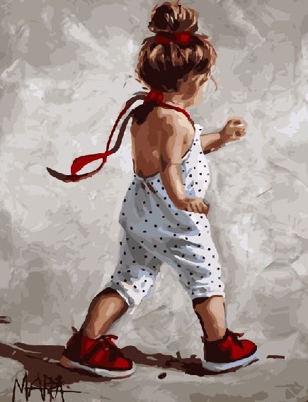 Картина по номерам Paintboy "Девочка в белом комбинезоне" GX9243