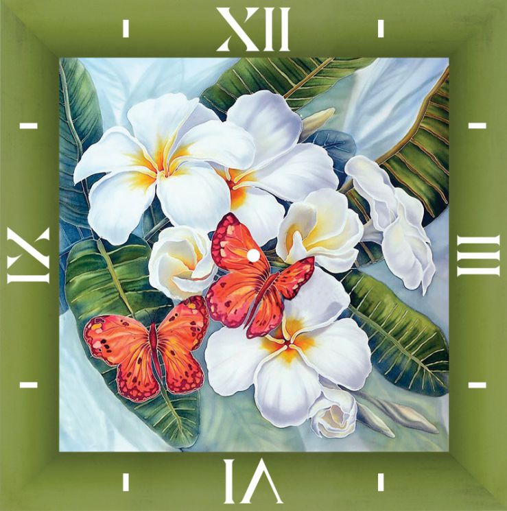Алмазная мозаика Color Kit "Бабочки и магнолии" часы 7303001
