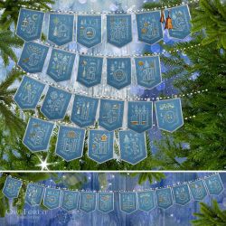 0068-СРХ-СБ+ Буклет со схемой для вышивания "Флажки "С Рождеством Христовым!"