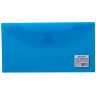 Папка-конверт с кнопкой МАЛОГО ФОРМАТА (250х135 мм), прозрачная, синяя, 0,18 мм, BRAUBERG, 224031