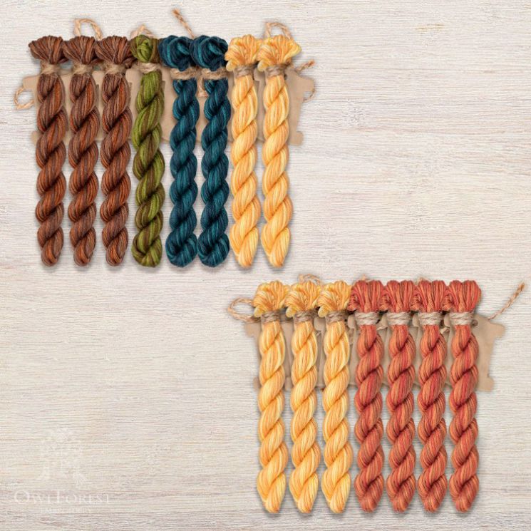  Набор ниток OwlForest для схем «Индейские мотивы» (ПНК) 5 цветов «Индеец» 28 каунт в 3 нити НМул-ИМИ165-2283-5