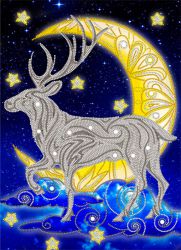 КБ-372 Схема для вышивания бисером ТМ Наследие "Серебрянный олень"