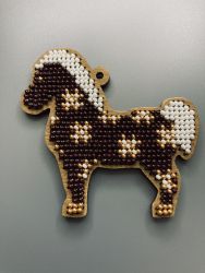 Сами с усами. Набор для вышивания "Пони шоколадный с золотом" 7,5х7,5 см, арт. С189-03