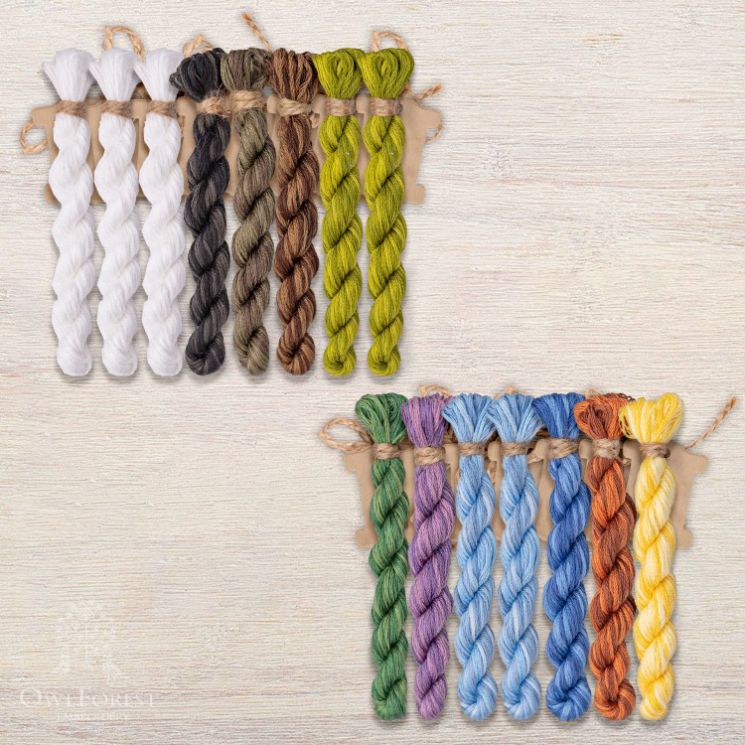 Набор ниток OwlForest для схемы «Коты прилетели» (DMC) 28 каунт в 3 нити НМул-КтПрл156-3283  