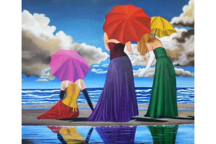  Картина по номерам Paintboy "Три дамы у моря" GX32369