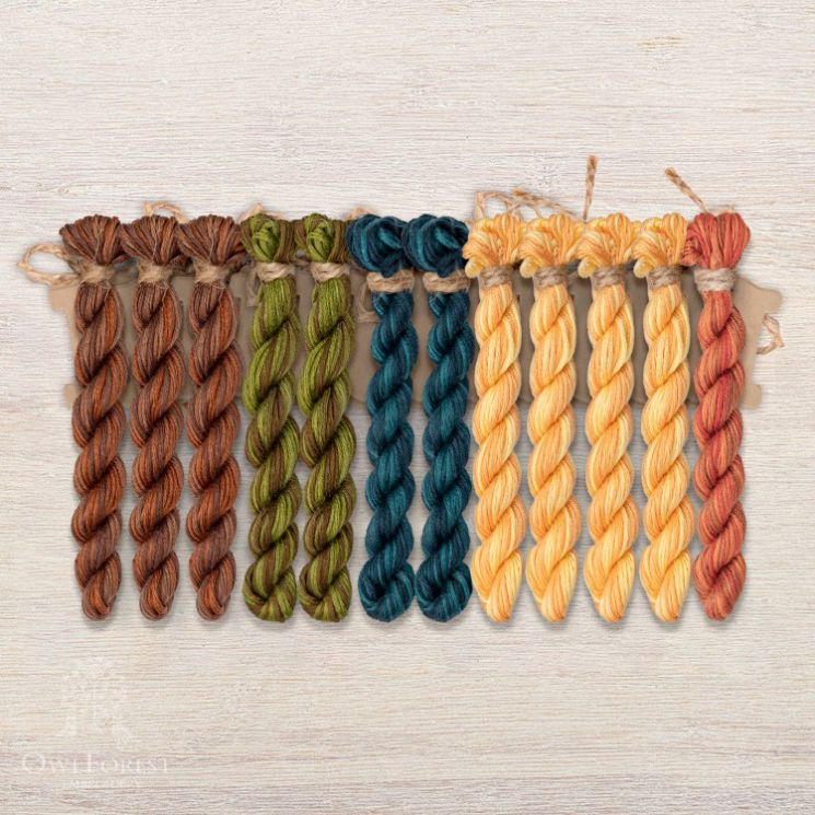 Набор ниток OwlForest для схем «Индейские мотивы» (ПНК) 5 цветов «Ламы» 28 каунт в 2 нити НМул-ИМЛ166-2282-5 