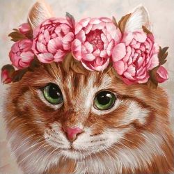 Ag 2275 Алмазная мозаика Гранни "Весенняя кошка"