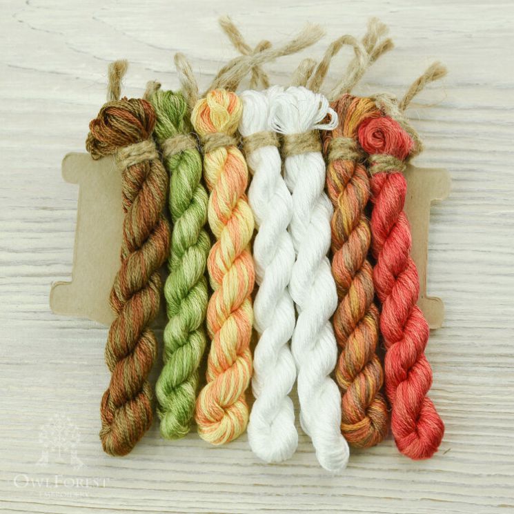 НМул-ПУ-3322 Набор ниток OwlForest для схемы «Пасхальное утро» (DMC) 28, 32  каунт в 2 нити