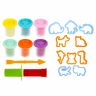 Пластилин-тесто для лепки BRAUBERG KIDS, 6 цветов, 300, 10 формочек, шприц, стек, крышки-штампики, 106719