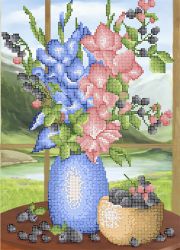 КБ-387 Схема для вышивания бисером ТМ Наследие "Гладиолус и ежевика"