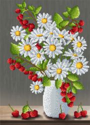 КБ-388 Схема для вышивания бисером ТМ Наследие "Ромашки с вишней"