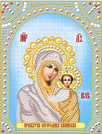  Алмазная мозаика ТМ НАСЛЕДИЕ "Богородица Казанская" (в белом) СИА4-025