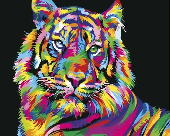 GX26176 Картина по номерам PAINTBOY "Радужный тигр"