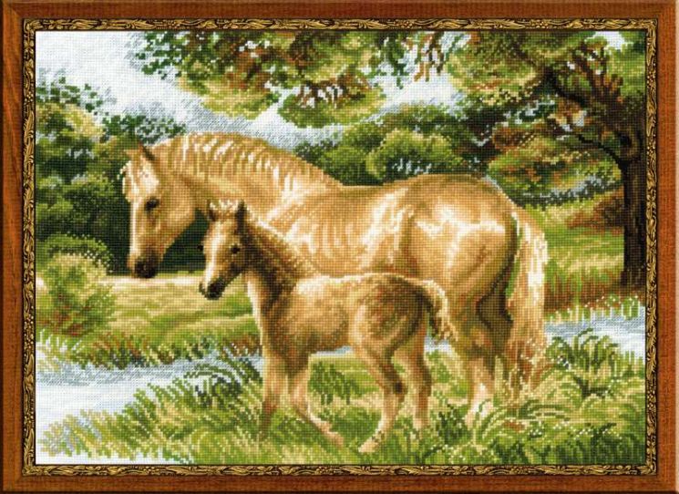 Набор для вышивания Риолис "Лошадь с жеребёнком" 1258