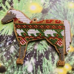 Сами с усами. Набор для вышивания "Лошадка "Мишкин Новый год", 12,5х10,5 см, арт. С190-09