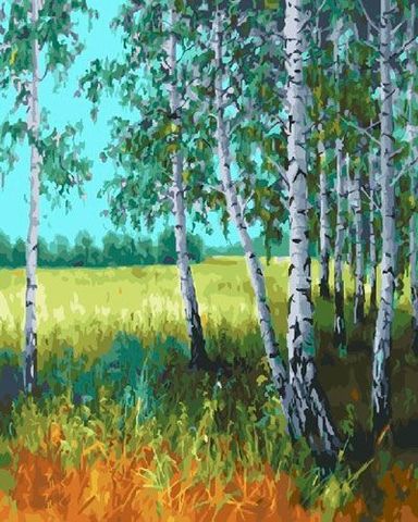 GХ23229 Картины по номерам Paintboy "Летний день в березовом лесу"
