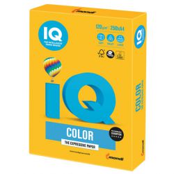 Бумага цветная IQ color, А4, 120 г/м2, 250 л., интенсив, солнечно-желтая, SY40