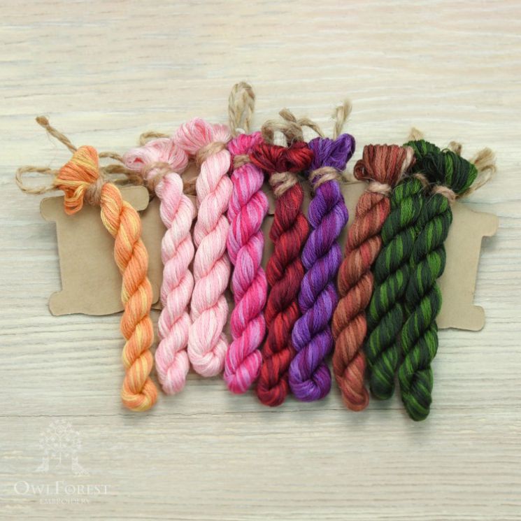 Нмул-зс-3282 Набор ниток OwlForest для схемы «Звонкие стрекозы» (DMC), 28 каунт в 2 нити