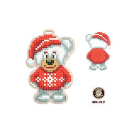 Набор для вышивания WoodStitch "Новогодняя игрушка. Мишка в свитере", 6*9, MN-019