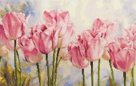 Набор для вышивания Алиса "Розовые тюльпаны" 2-37