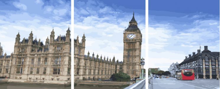 PX 5246 Картина по номерам PAINTBOY "Утром в Лондоне" триптих