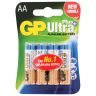 Батарейки КОМПЛЕКТ 4 шт., GP Ultra Plus, AA (LR6, 15 А), алкалиновые, пальчиковые, 15AUPNEW-2CR4