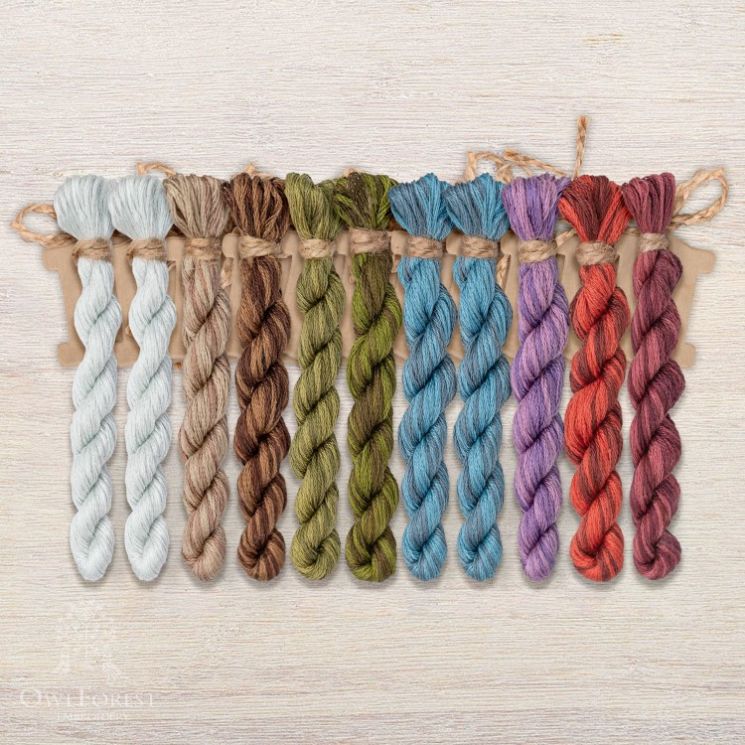 Набор ниток OwlForest для схемы «Зимушка-зима» (DMC) 32, 36 каунт в 2 нити НМул-ЗЗ050-3322