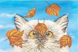 КБ-417 Схема для вышивания бисером ТМ Наследие "Осенний котик"