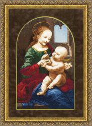 МК-028 Набор для вышивания Золотое Руно "Мадонна Бенуа. Италия 1478-1480 г.г."