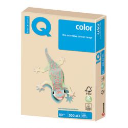 Бумага цветная IQ color БОЛЬШОЙ ФОРМАТ (297х420 мм), А3, 80 г/м2, 500 л., пастель, темно-кремовая, SA24